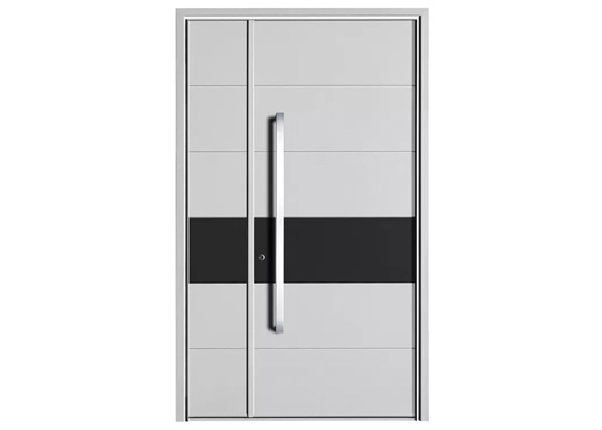 Black Modern Aluminum Alloy Hotel Pivot Main Door