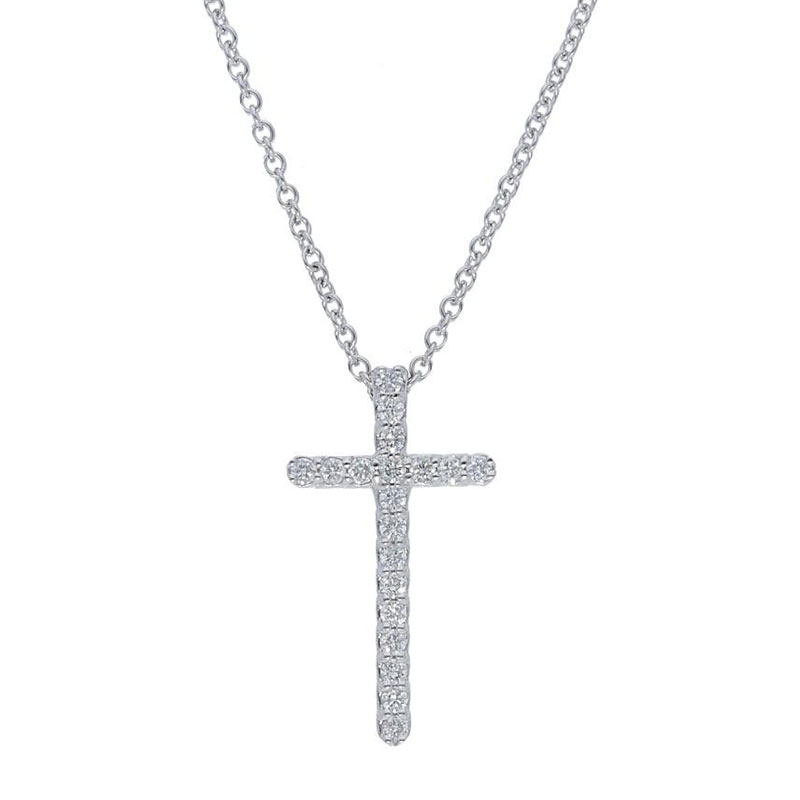 Deutsch Signature Thin Diamond Cross Pendant