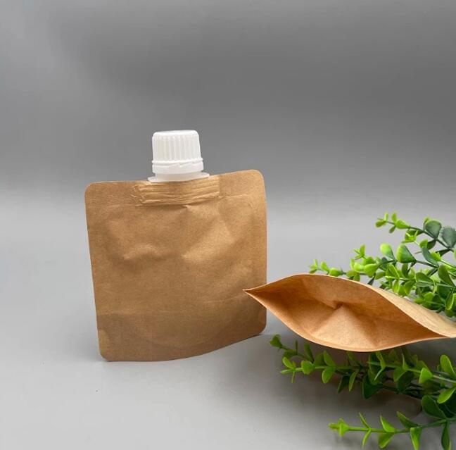 KRAFT PAPER SPOUTED STAND UP POUCH WHOLESALE