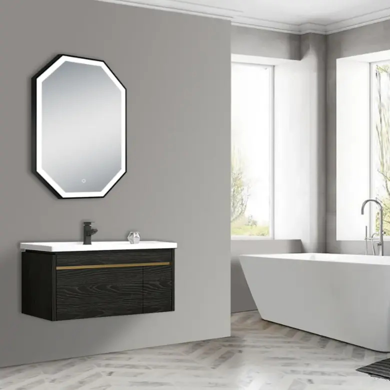 Black Illuminated Bathroom Mirror