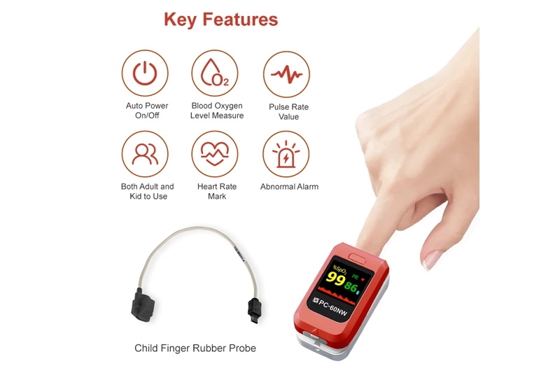 Lepu PC-60NW Digital Fingertip Pulse Oximeter with Lanyard Wireless Bluetooth Connection