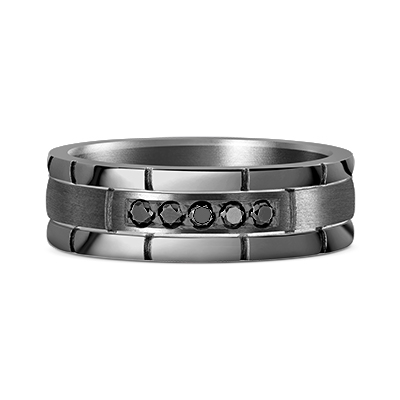 Leonardo Collection Tantalum & Diamond Alternative Band