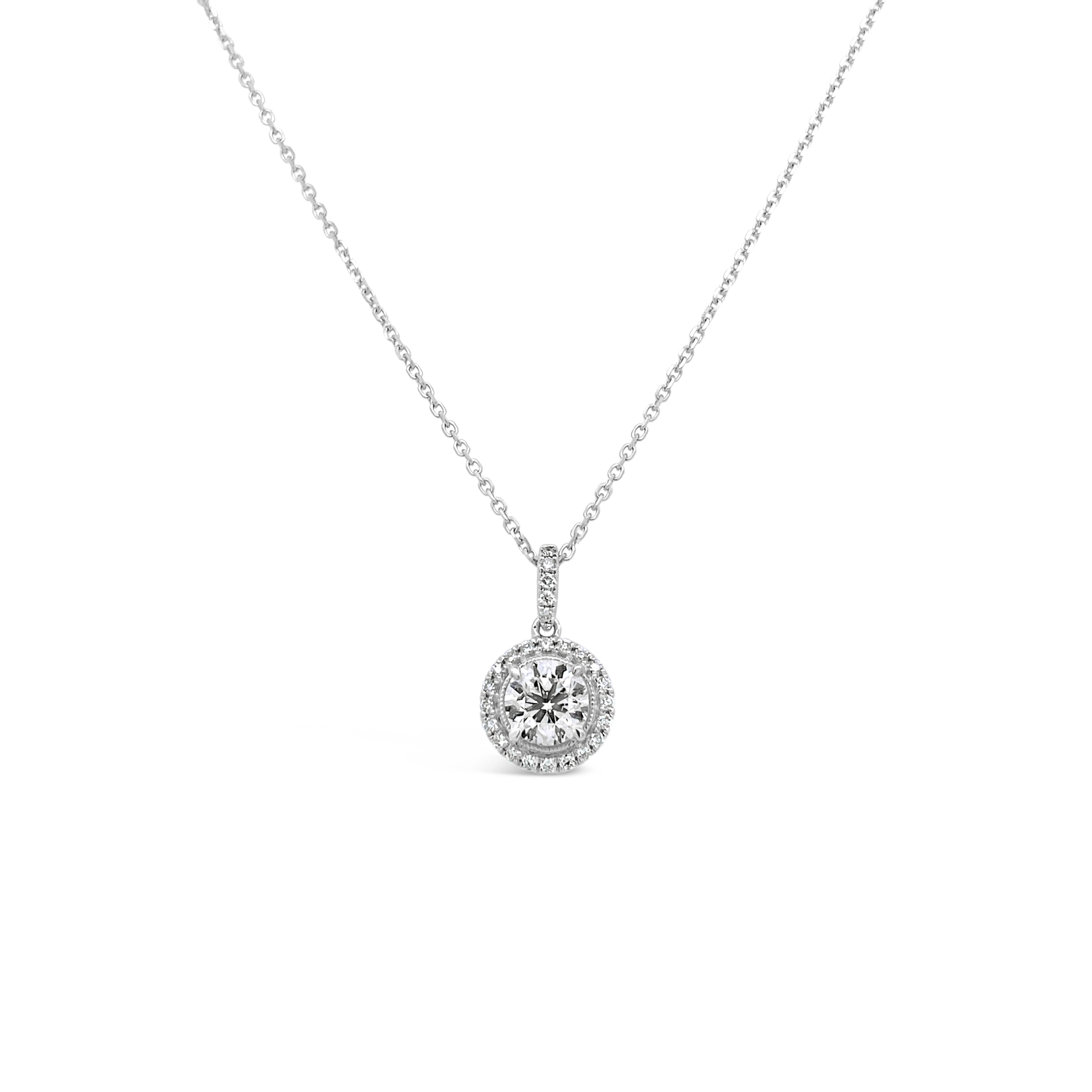 Clara By Martin Binder Round Diamond Halo Necklace