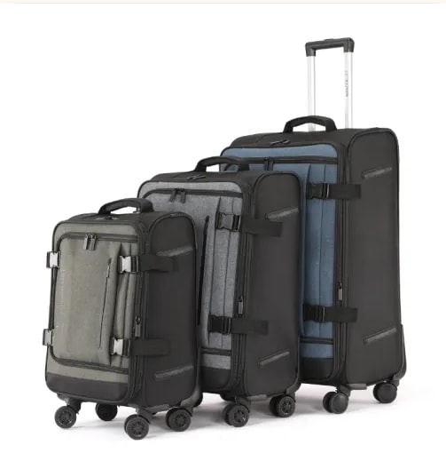 Good Quality Nylon Material 4 Double Wheels 3pcs Luggage Set