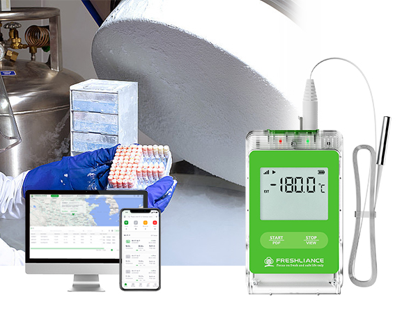 Real-time temperature data logger for ultra-low temperature transportation
