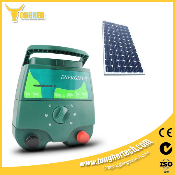 5KM solar powered cattle electric fence energiser controller for farm