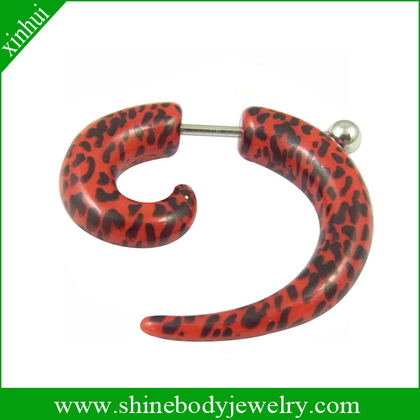 acrylic spiral ear taper, body jewelry