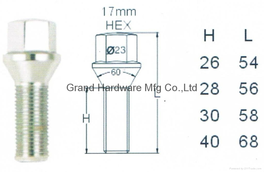 Automotive Wheel bolts  