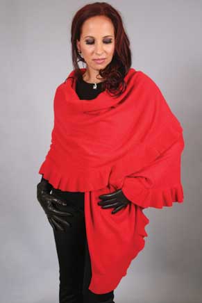 100% Cashmere Ruffle Shawl