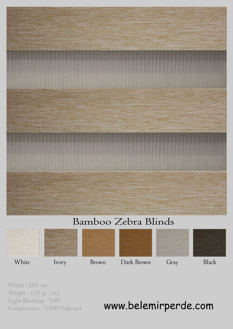 Bamboo Zebra Blinds Colors