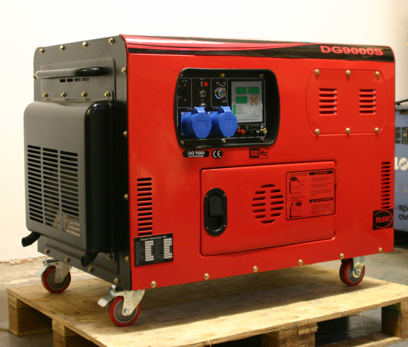 12kva Single Phase Diesel Generator, With Wheels and built into a soundproof canopy