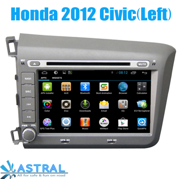 Factory Wholesale  2 Din GPS Android Dvd Player for Honda Civic 2012