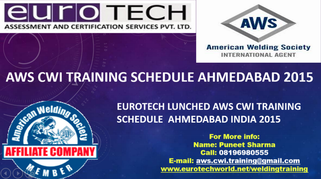  EUROTECH AWS CWI SCHEDULE AHMEDABAD 2015, INDIA