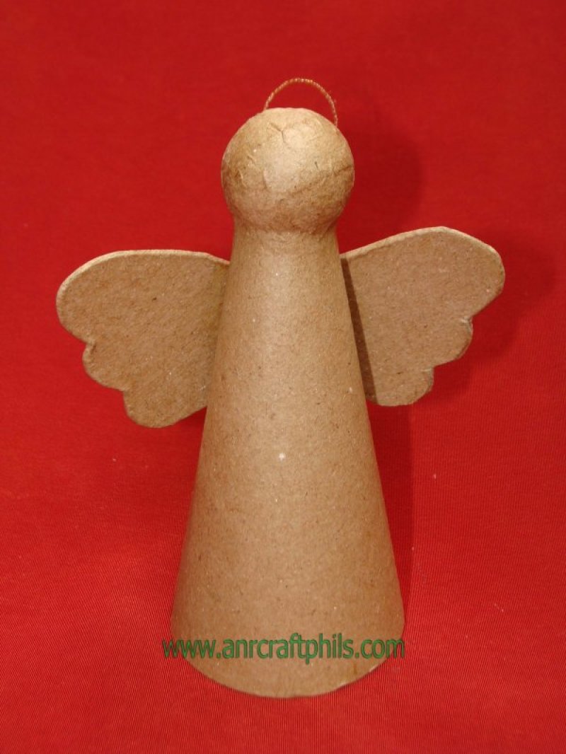 Paper Mache Angel Ornament Kraft 