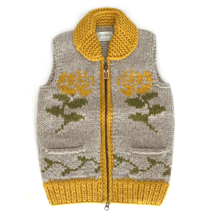 Autumn Rose Vest - Mustard