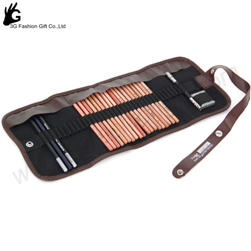 Makeup Cosmetics Pencil Case Leather Pen Bag