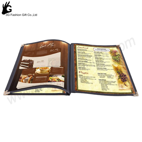 Professional hotel products supplier leather flip menu holder