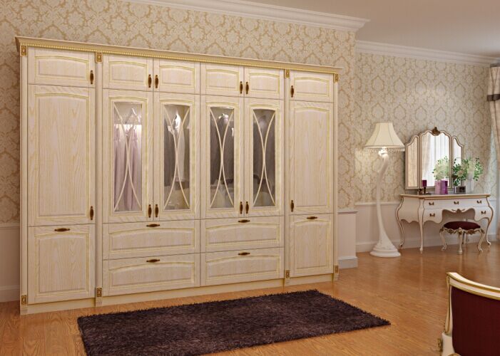 European style bedroom wooden wholesale wardrobe