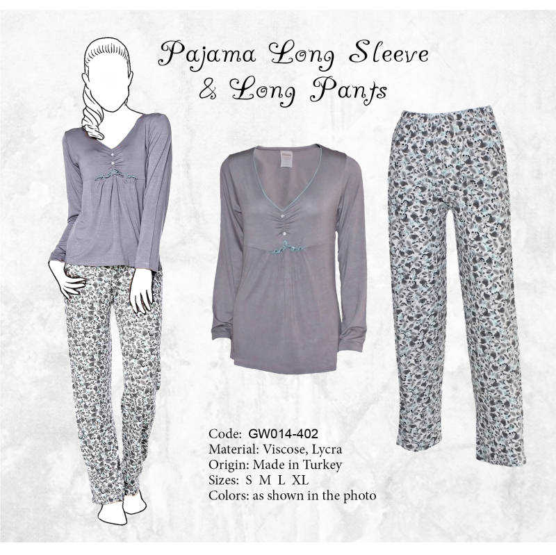 Comfortable Pajama Set Long Sleeve and Long Pants