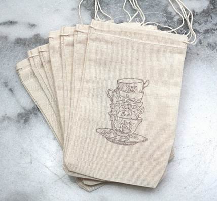 100% Cotton Tea Bag & Cotton Drawstring Bags