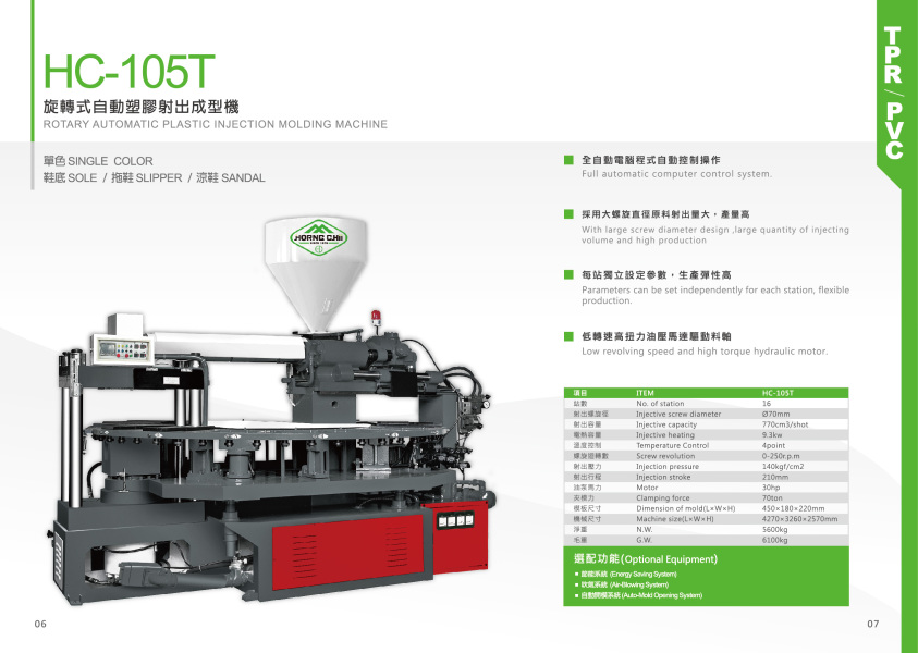 Rotary Automatic Plastic Injection Molding Machine