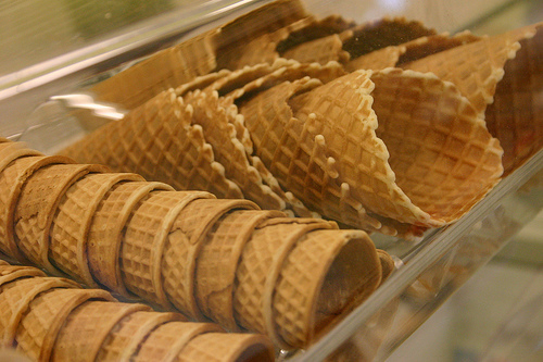 Wafers and cones for ice cream