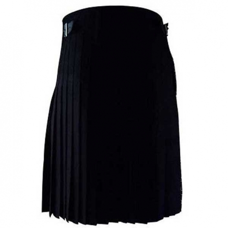 SOLID Black FABRIC SCOTTISH KILT