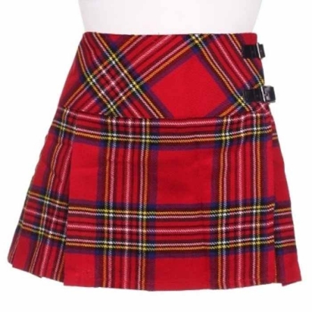 LADIES ROYAL STEWART TARTAN SCOTTISH MINI BILLIE PLEATED KILT