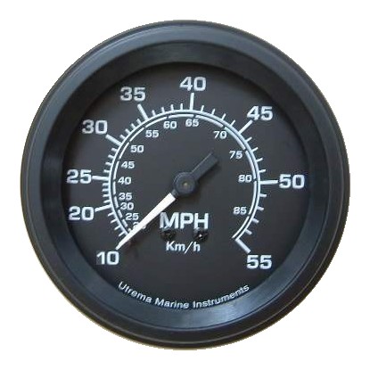 Utrema Black Marine Mechanical Speedometer