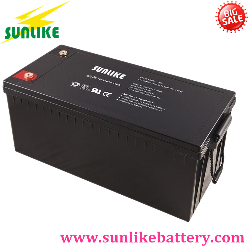 Solar Deep Cycle UPS Gel Battery 12V200ah for Power Supply