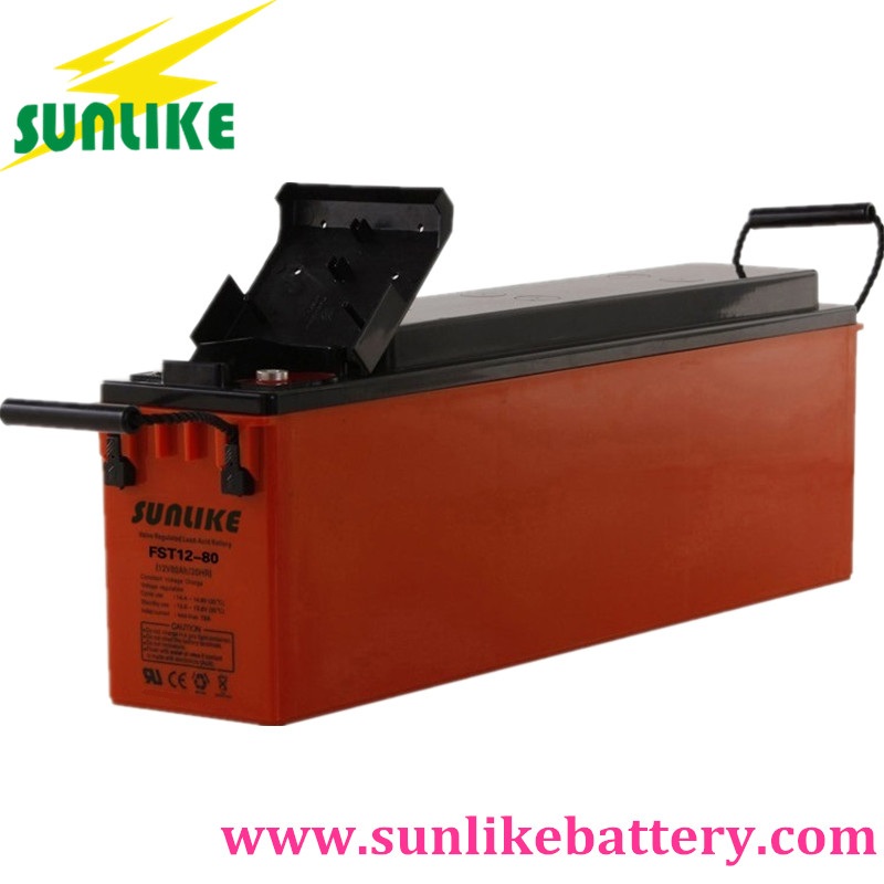 Front Terminal AGM Battery 12V80ah with Top Quality 3years Warranty