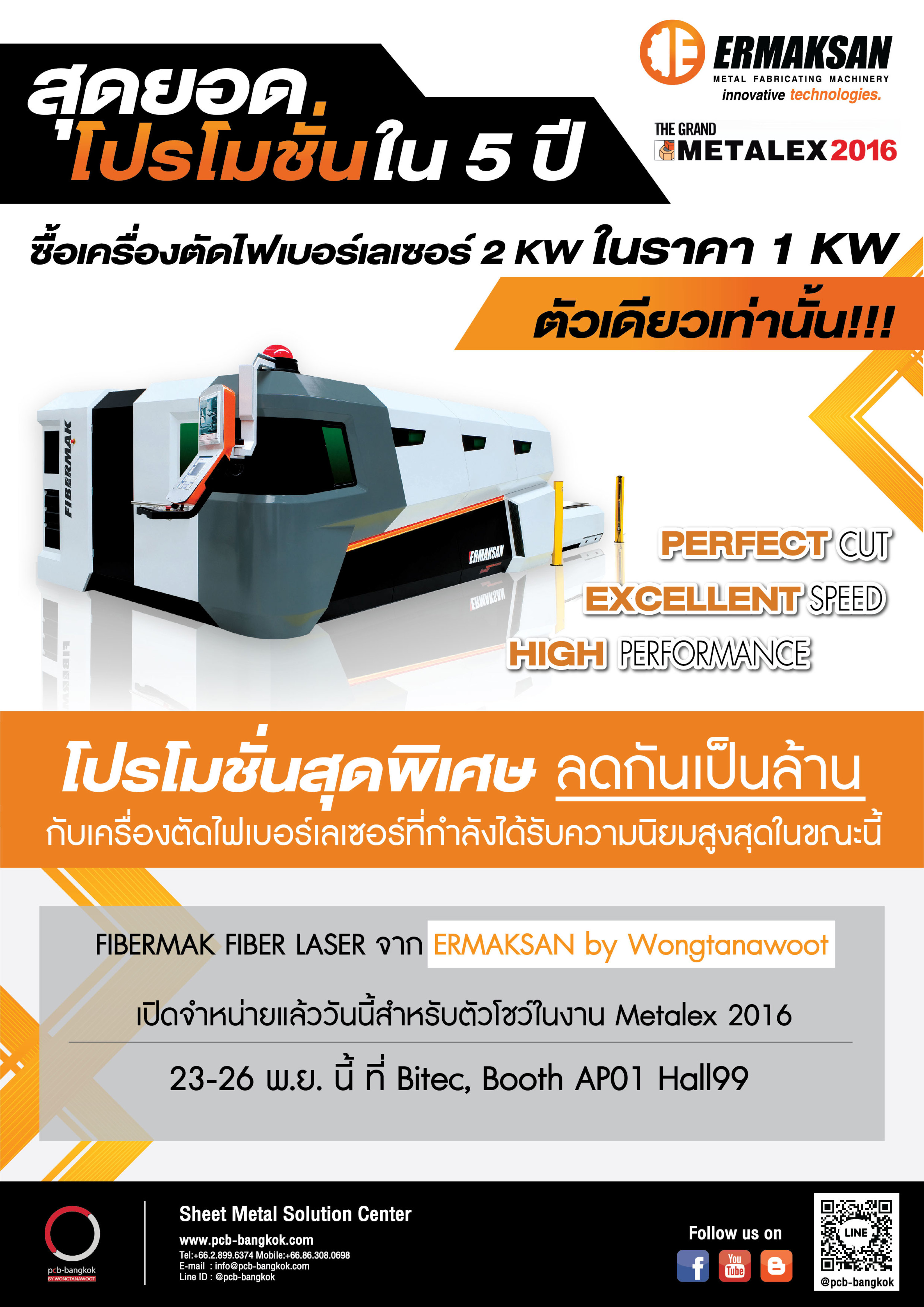 สุดยอดโปรโมชั่นใน 5 ปี ซื้อเครื่องตัดไฟเบอร์เลเซอร์ 2 KW ในราคา 1KW ตัวเดียวเท่านั้น!!! 