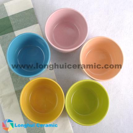 Stackable colorful ceramic rice bowl