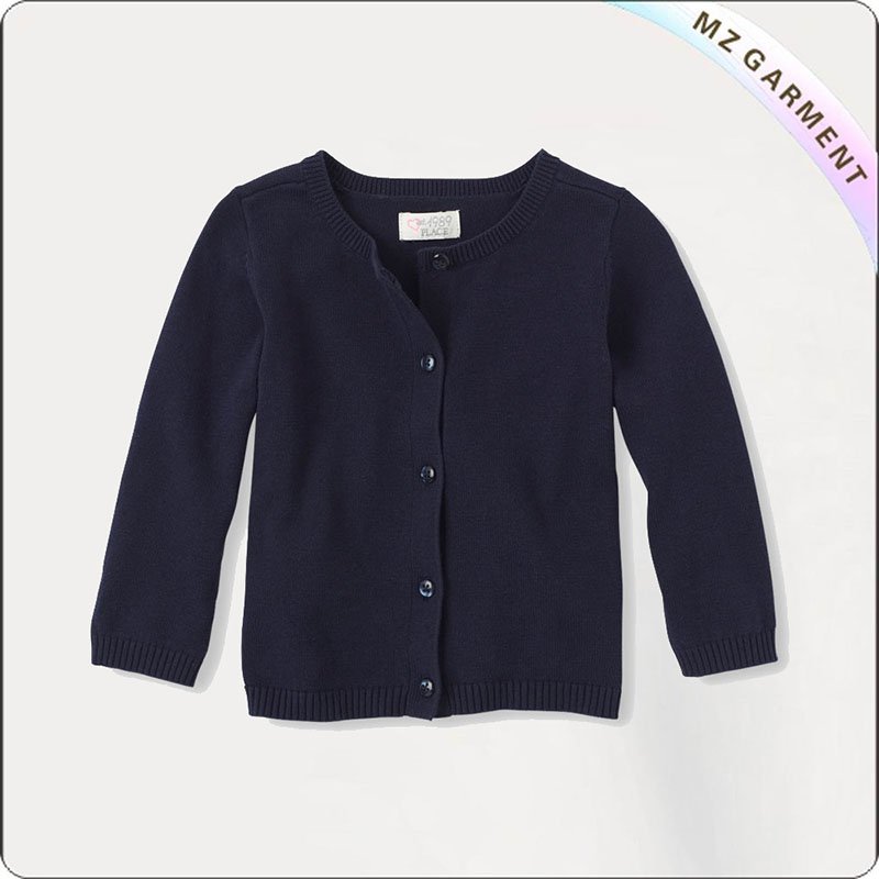 Black Round Collar Cardigan