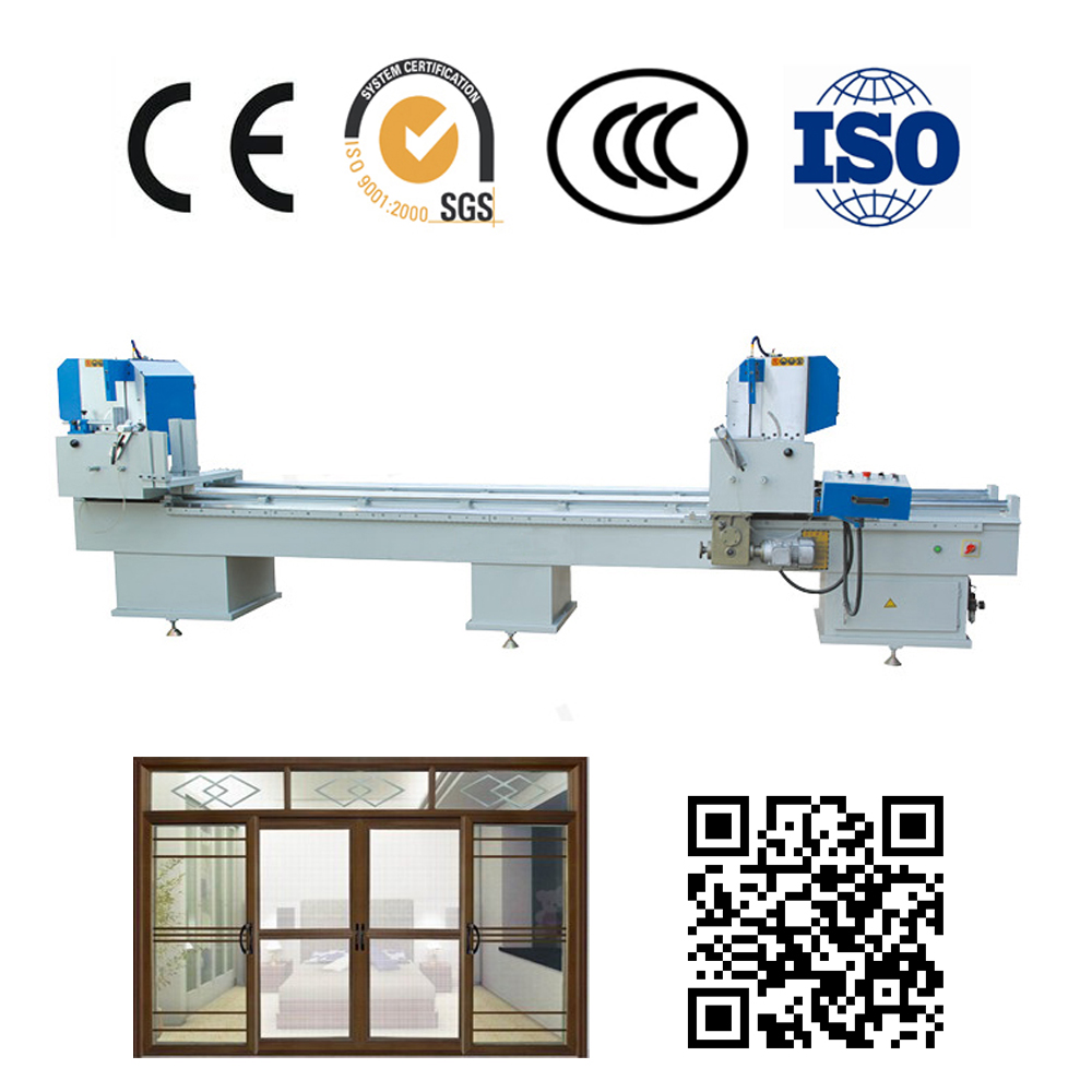 UPVC profile double head cutting saw machine upvc window machinery