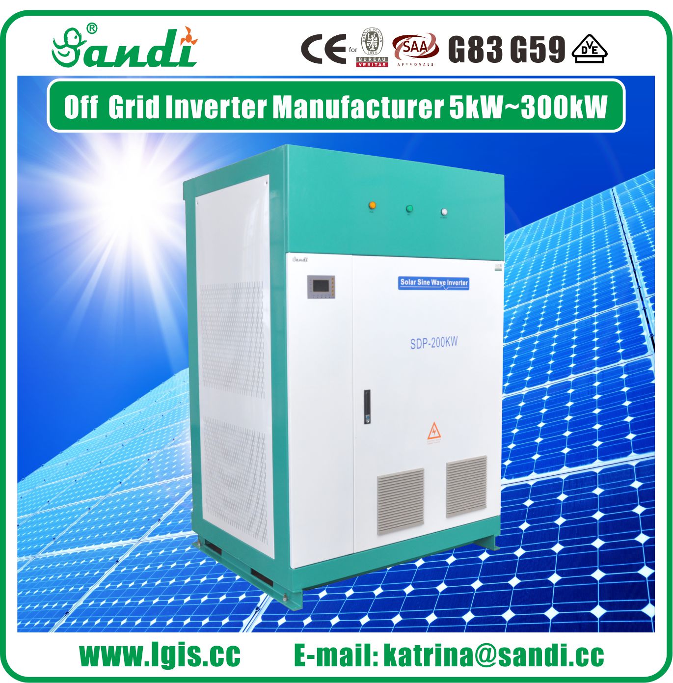 250KW Solar Stand-alone Inverters with isolation transformer