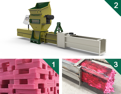 Styrofoam compactors/densifiers of GREENMAX ZEUS SERIES 