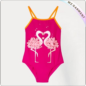 Kids Couple Flamingos Bathing Suit