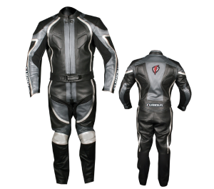 Silver Color Motorbike Leather Racing suit