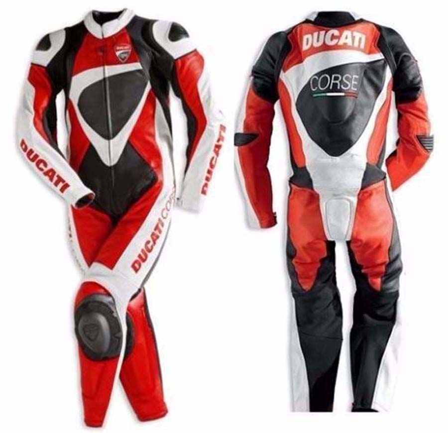 Ducati Corse Motorbike Leather Suit for Biker