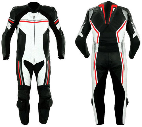 Black Motorbike Sports Leather Racing Suit