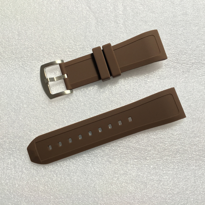 22mm 24mm Brown Silicone Straps Watch Bands