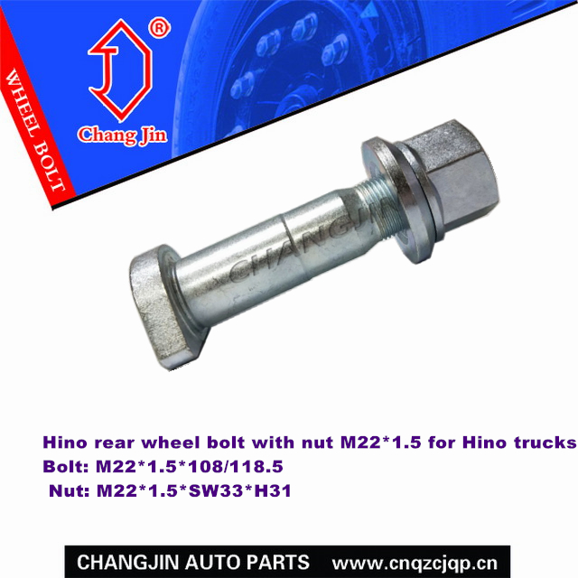 Hino rear wheel bolt with nut for Hino trucks GH