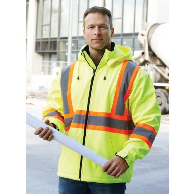 Hi-Vis Polyester Soft Shell Rain Jacket