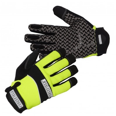 Hi-Vis Spandex-Lined Sticky Silicone Tread Pattern Gloves (Lime)