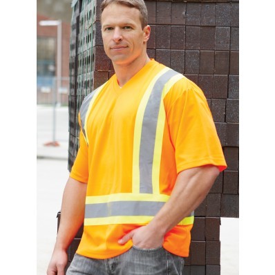 Hi-Vis CSA Short Sleeve V-Neck Shirt