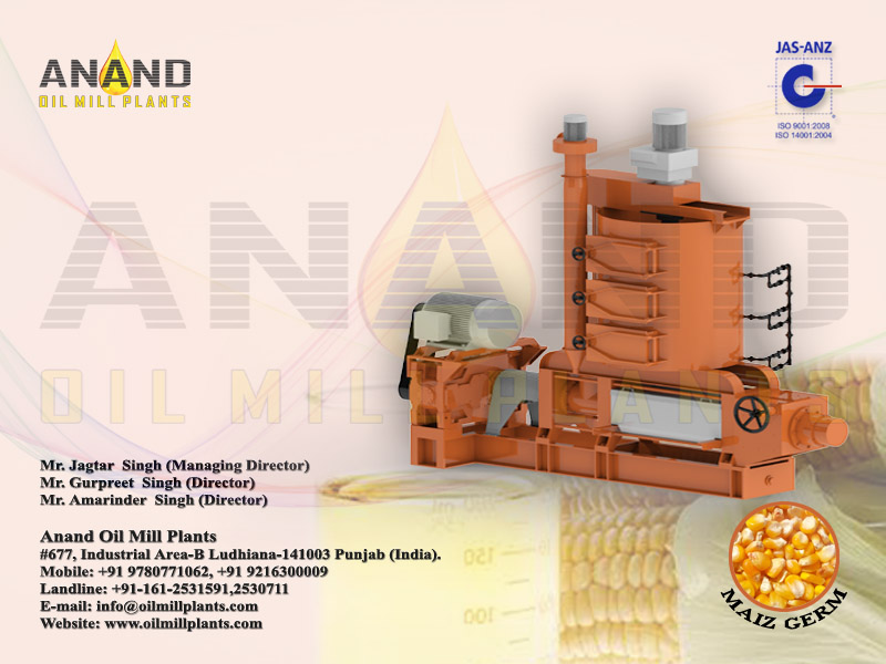 Maize Germ Seed Oil Expeller Machine Manufacturers Exporters in India Punjab