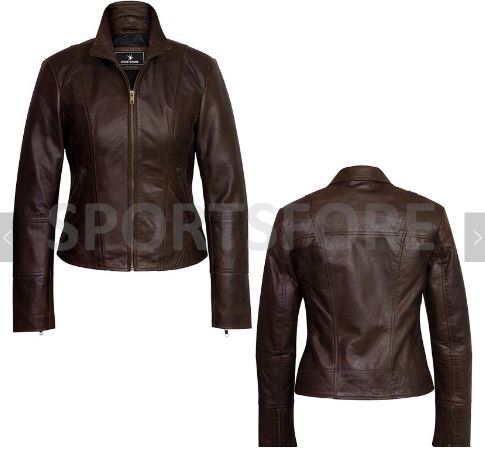 Women's Brown 100% Genuine Leather Biker Jacket