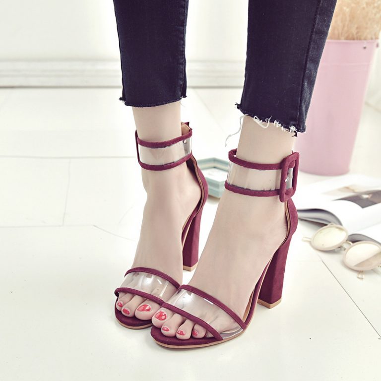   OPENWORK BUCKLE HIGH HEEL SANDALS