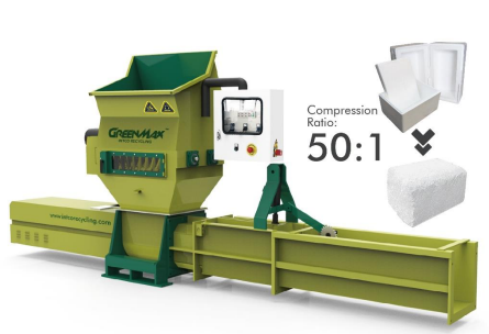 Polystyrene compactor for waste Styrofoam EPS recycling